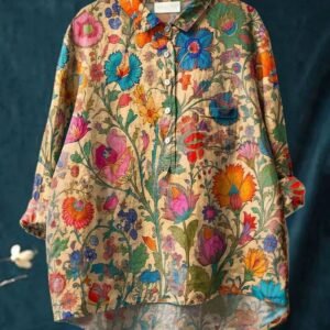 Animal Print Hawaiian Long Sleeved Shirt