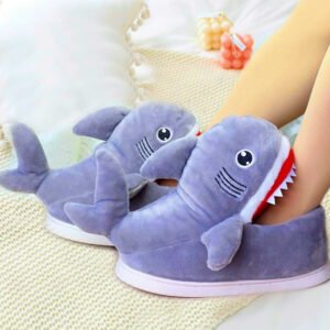 Cotton Slippers With Warm Plush Heel Padding