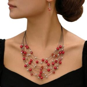 Multi-layer Pearl Versatile Elegant Necklace Set For Women