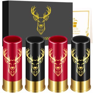 4 Deer Heads 1.5 Ounces - Reusable High-quality Plastic Bullet Cup, Suitable For Whiskey, Cocktails, And Wine, Perfect For Bars, Parties, And Gifts