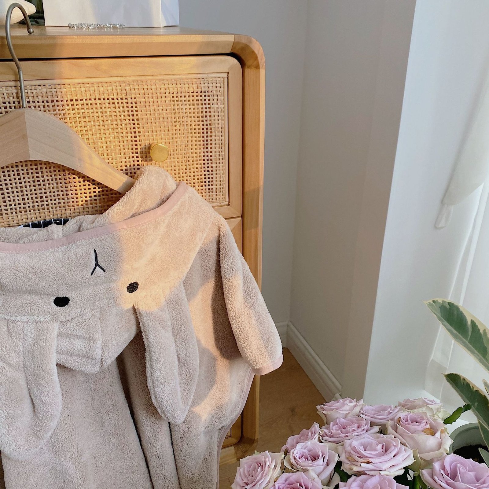 Rabbit Ears Children's Baby Infant Hooded Cloak Bath Towel Nightgown Bathrobe - Image 2