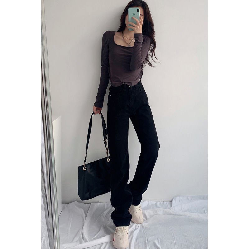 New High Waist Straight Mopping Pants - Image 4