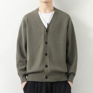V-neck Sweater Fall Winter Warm Knitted Outerwear