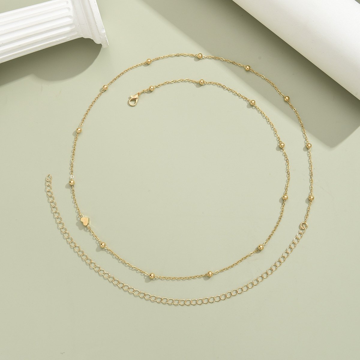 Creative And Fashionable Heart-shaped Bead Waist Chain, Golden Alloy Waist Chain For Women, Summer Accessory. - Image 6