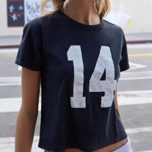 Womens Short Loose-Fit Printed Top With Short Sleeves