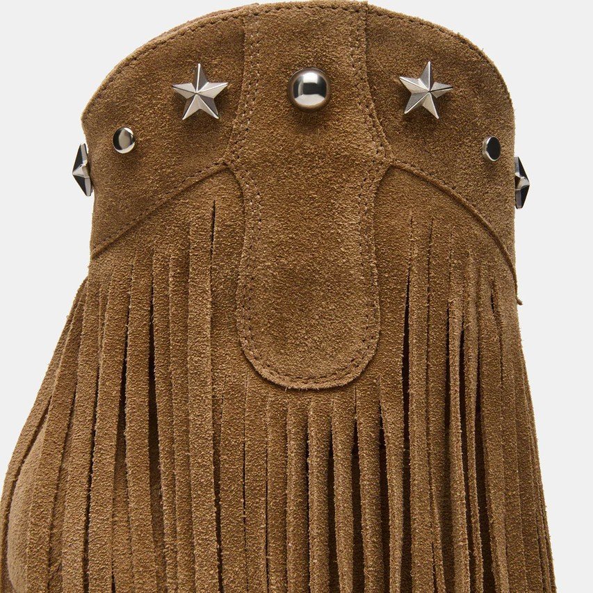 Fringed Studded High-heeled Pointed-toe Ankle Boots With A Side Zipper - Image 5