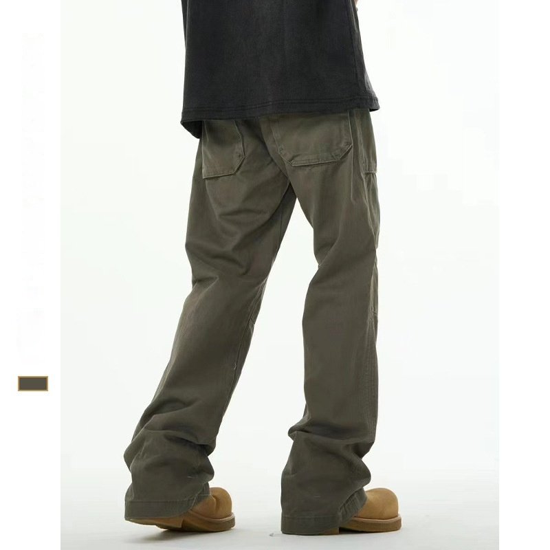 Men's Basic All-matching Trendy Gray-green Overalls Casual Loose Trousers - Image 4
