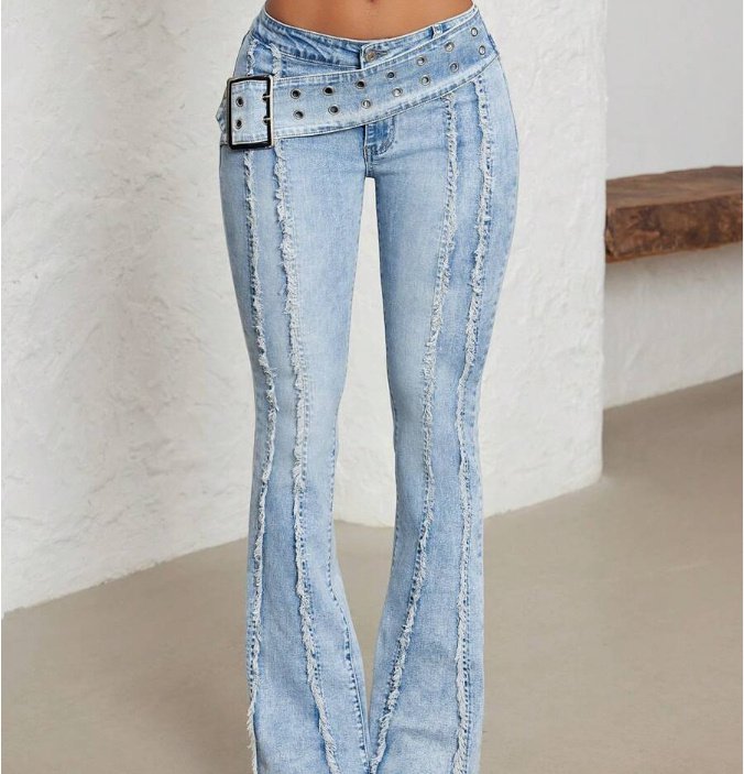 Women's Fashionable Low Waist Flared Jeans - Image 2