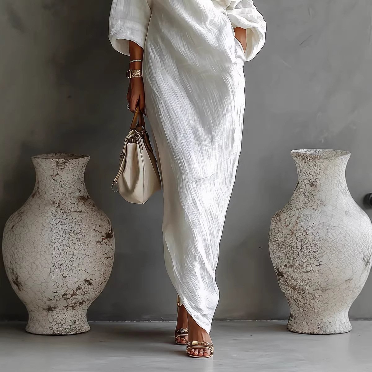 Breathable Asymmetrical One-shoulder Dress - Image 4