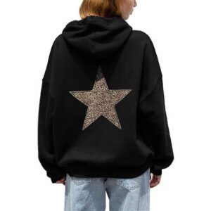 Womens Fashionable Casual Fleece Printed Hoodie