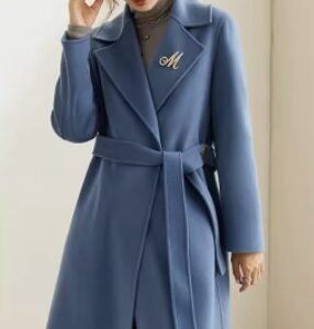 High-end Waisted Woolen Coat Slim-fit Wool Coat