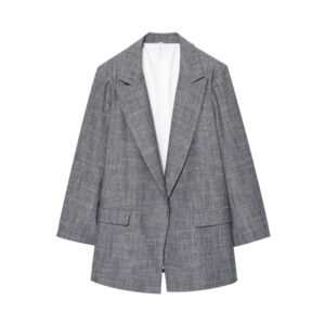 Women's Loose Casual Linen Blended Rolled Sleeve Suit Jacket