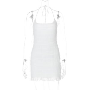 Halter-neck Slim Fit Cropped Dress