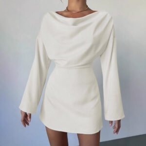 New Stylish And Elegant Long-sleeve Patchwork Dress