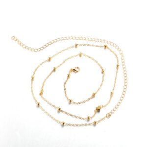 Creative And Fashionable Heart-shaped Bead Waist Chain, Golden Alloy Waist Chain For Women, Summer Accessory.