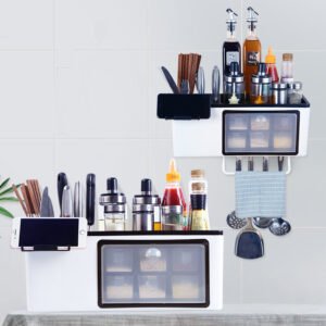 Kitchenware Rack Seasoning Storage Box Multifunctional Floor Condiment Storage Knife Rack