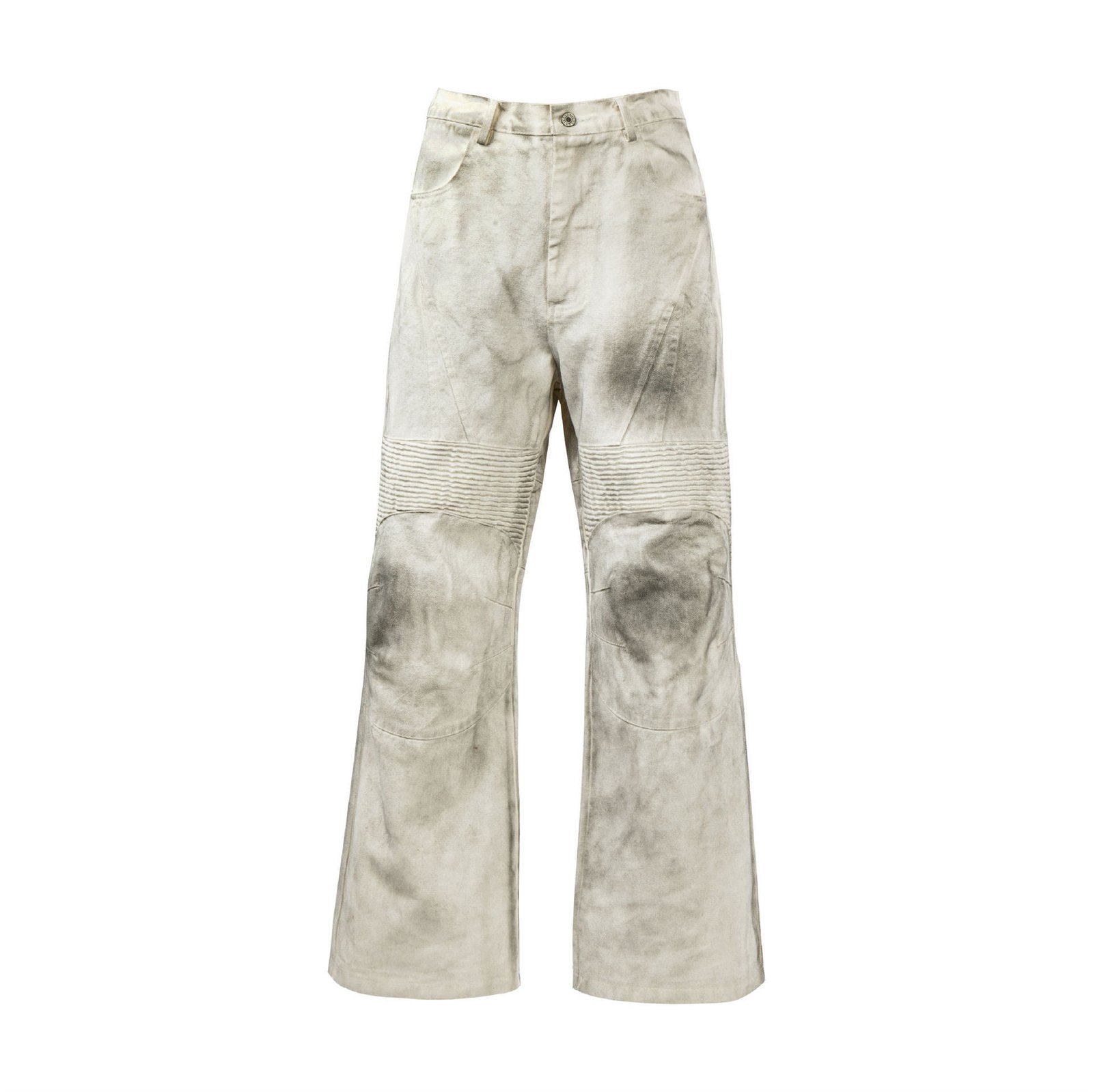 Washed Old Color Pleated Stitching Straight Cargo Loose Trousers - Image 5