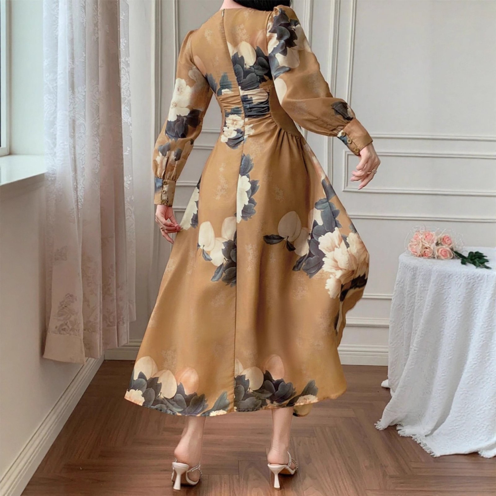 Stylish Womens Dress With Lantern Sleeves, Versatile And Trendy - Image 2