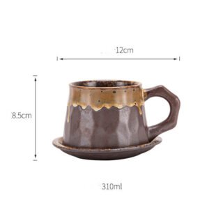 Creative Stoneware Coffee Cup And Saucer Set Japanese Retro