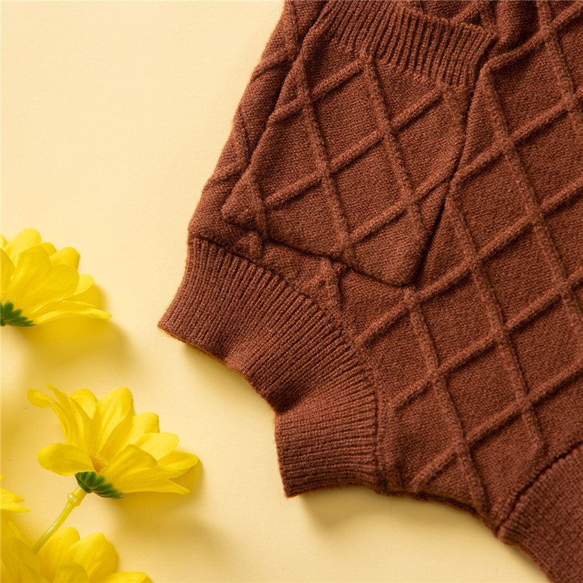 Autumn Boys And Girls Knitted Suspenders Woolen Clothes And Trousers - Image 8