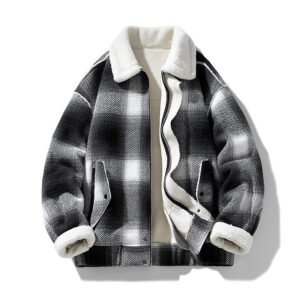 Men's Short Wool Wave Casual Jacket
