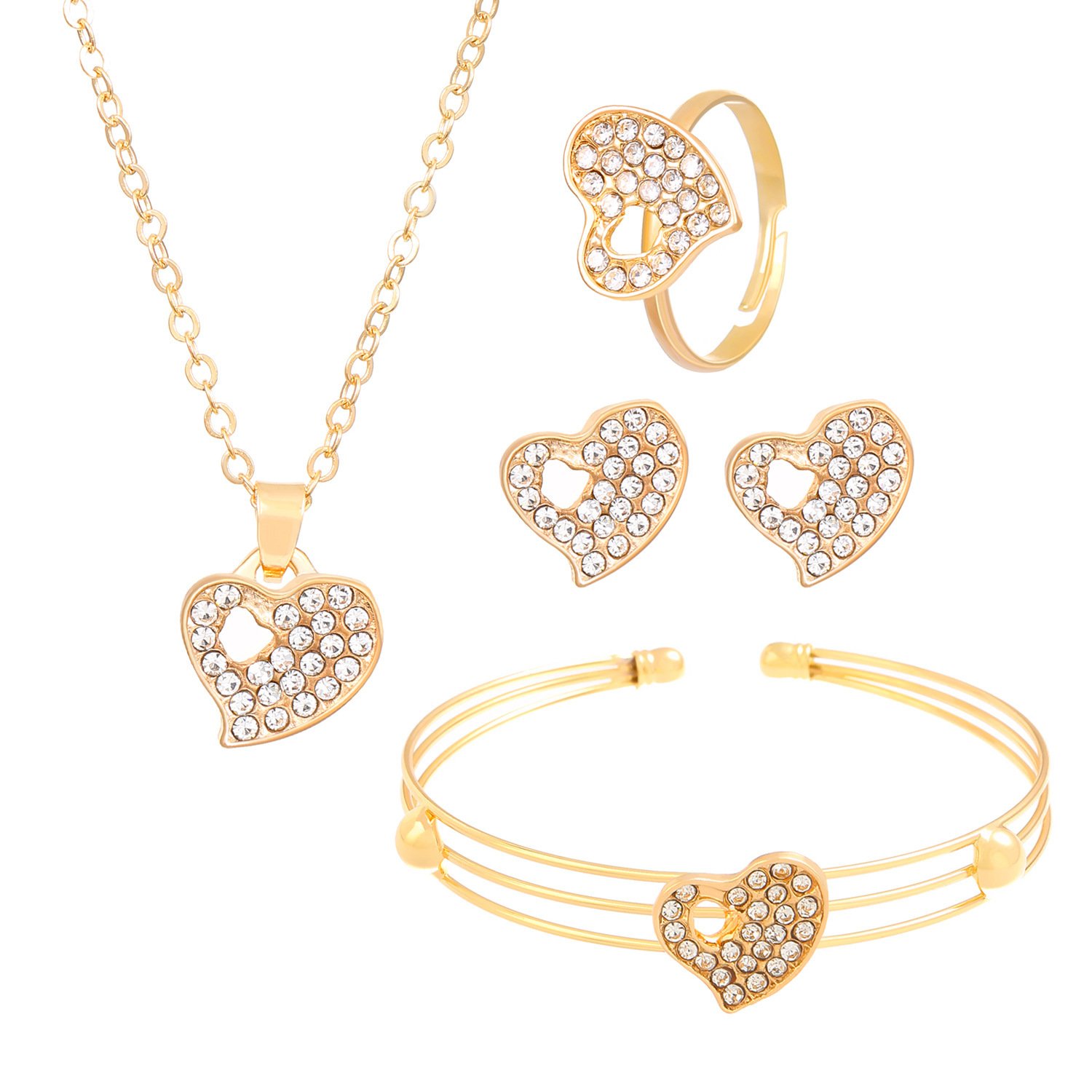 Exaggerating Heart-shapaed Butterfly Flower Letter Fashion Four-piece Set - Image 8