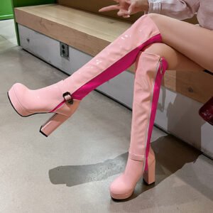 Chunky-heeled, High-shaft Boots With A Thick Sole