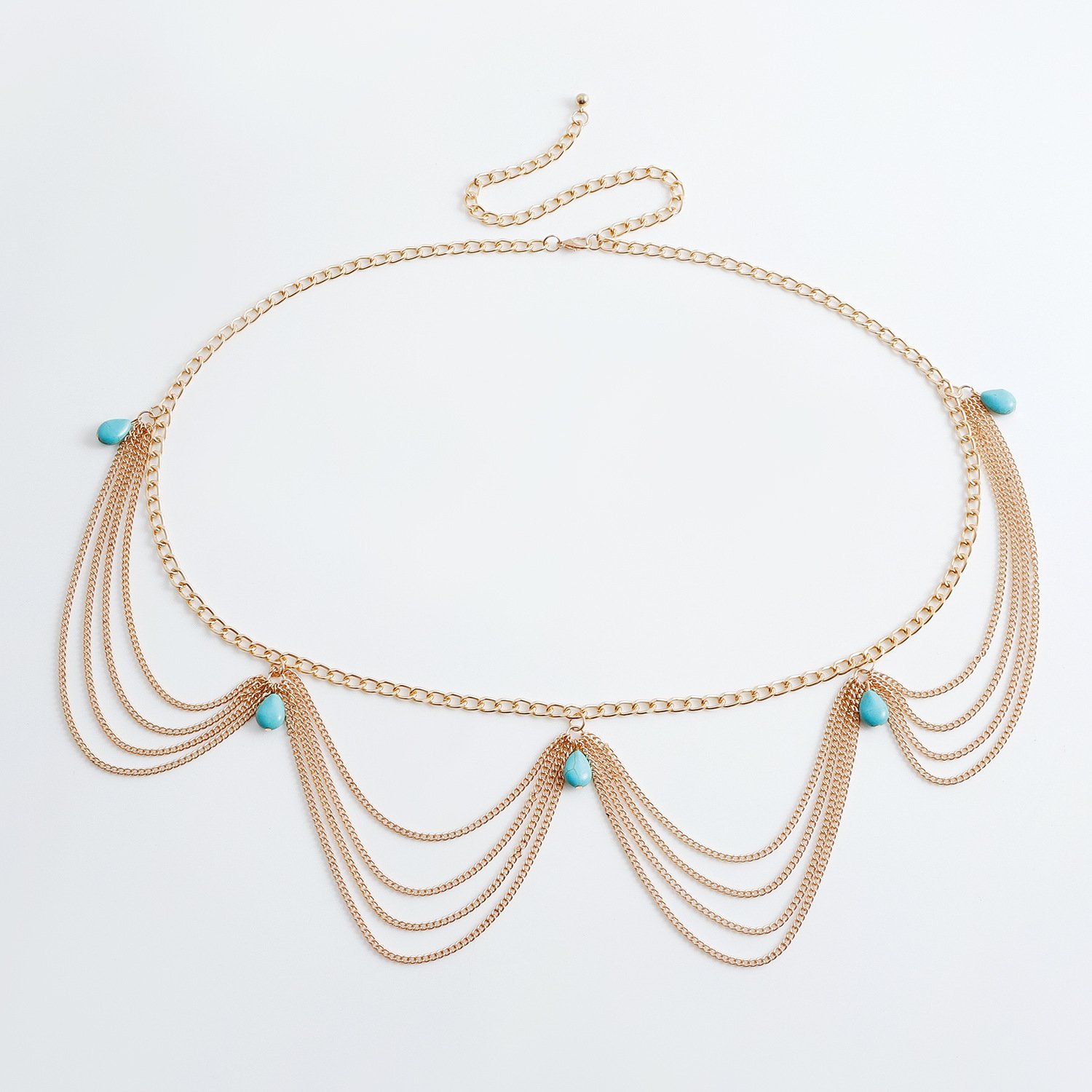 Classic Retro Turquoise Waist Belly Chain For Women Summer Beach Sexy Simple Body Chain Jewelry Accessories Gift - Image 8