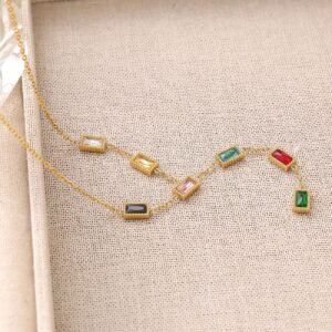 Womens High-End Dopamine-Hued Diamond Statement Necklace