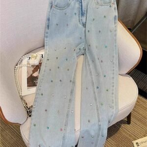 American Retro High-end Fashionable Chic Loose Light Color Mop Trousers