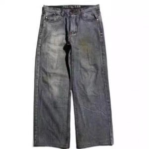 American Retro Worn Looking Washed-out Jeans Men's Wide-leg Workwear Design Casual