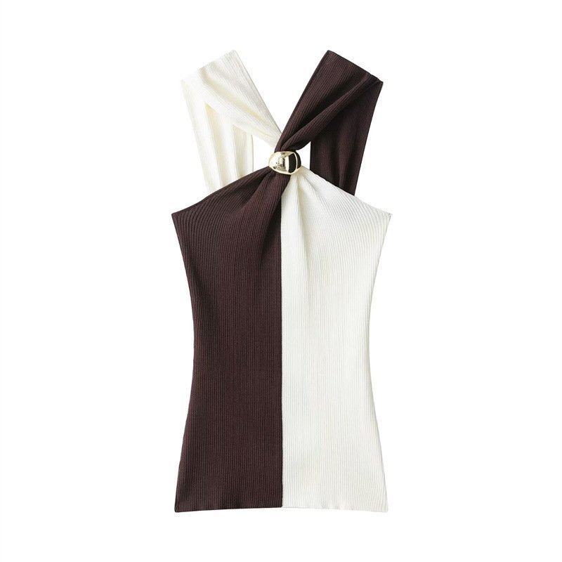 Women's Minimalist Knit Halterneck Top - Image 7