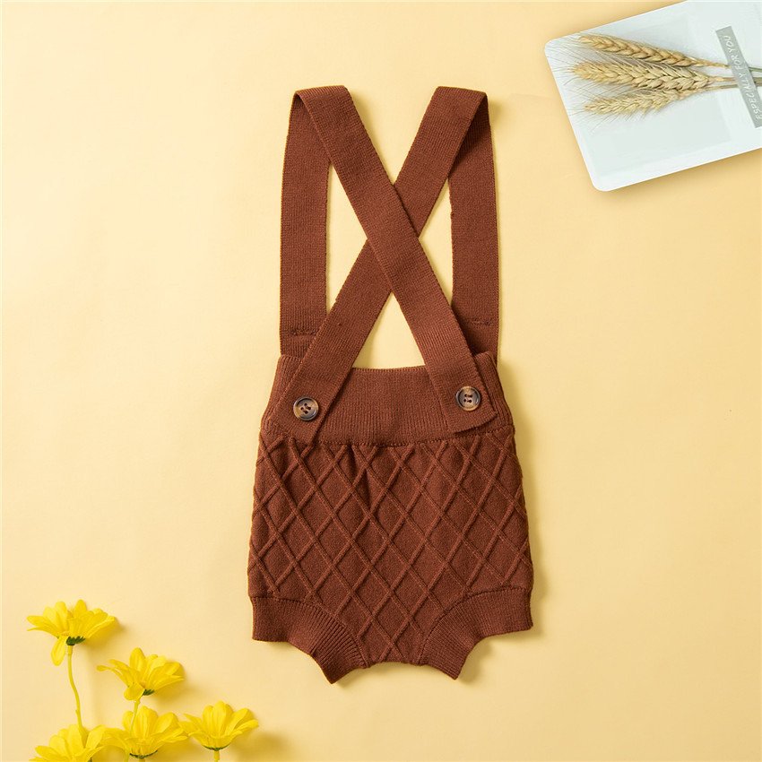 Autumn Boys And Girls Knitted Suspenders Woolen Clothes And Trousers - Image 2