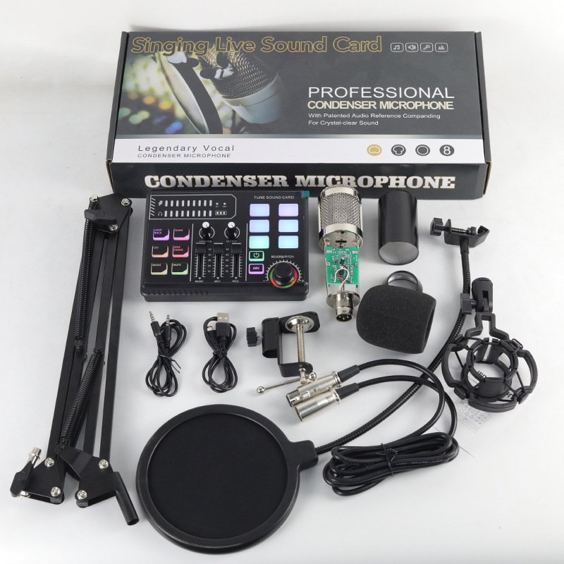 48v Large Shock Film English Sound Card Mobile Live Streaming Anchor Full Set Of Equipment - Image 8