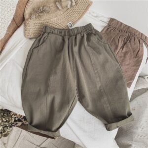 Children's Line-pressing Casual Pants Boys And Girls Baby Pants Spring And Autumn Clothing