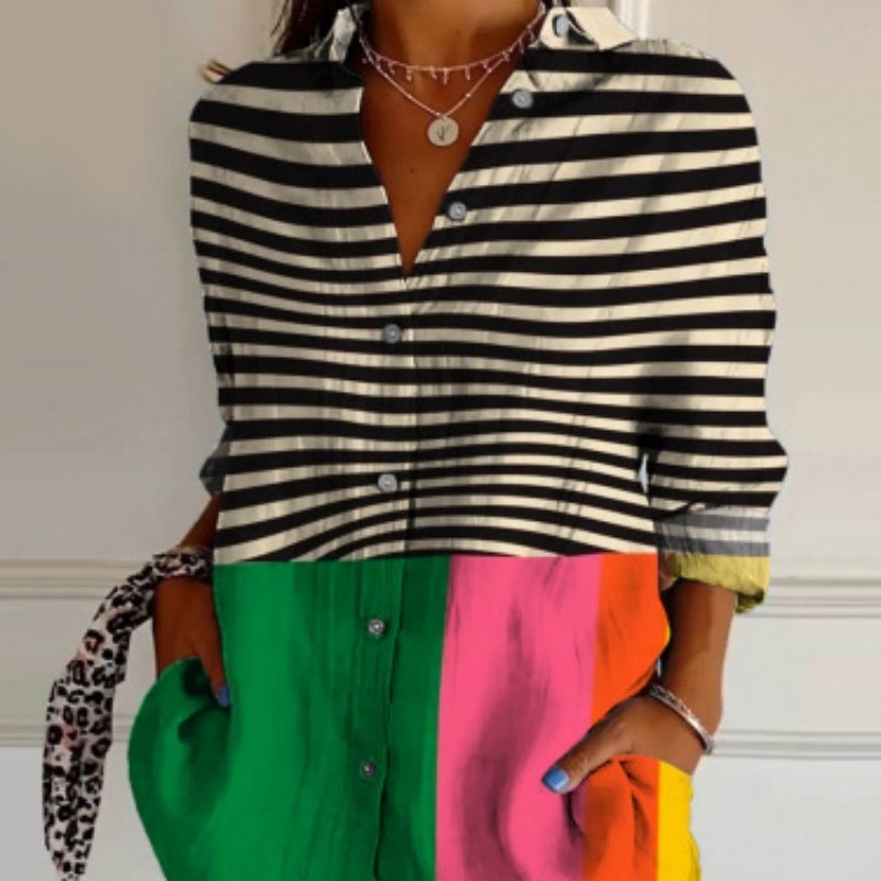 Women's Long Shirt Half Sleeve Floral Print