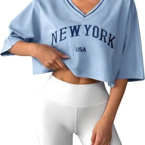 Letter-printed Cropped Base-layer Top For Women