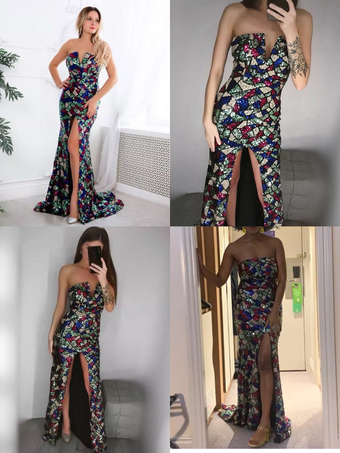 Women Sexy V Neck Off Shoulder Sequin Ma - Image 9