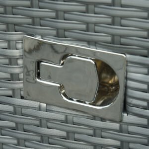 6-PCs Patio Furniture Sets Outdoor Wicker Sofa Set Rattan Angle Adjustable Recline Single Chair Conversation Set, Ottomans, w/ Polyester Tea Table Gas Spring & Soft Washable Cushions, Grey