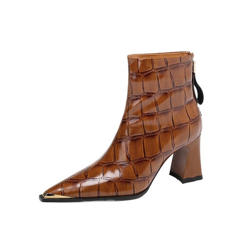 New Autumnwinter Pointed-toe Ankle Boots Featuring Slender Stiletto Heel And A Back Zipper - Image 5