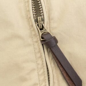 Classic Khaki Retro Cadre Collar Zip Thin Jacket