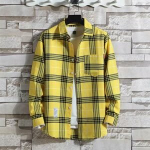 Long-sleeve Plaid Shirt Korean-style Loose Fit