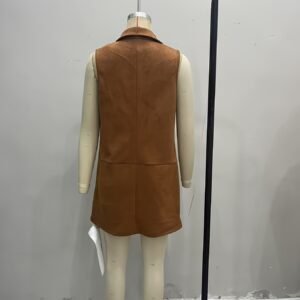 New Shirt-collar Vest Dress For Niche Styles