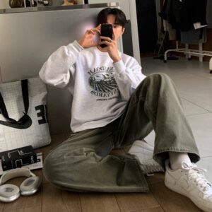 Cargo Jeans Washed-out Vintage Large Pocket Straight-leg Pants