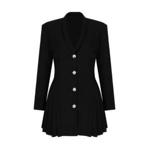 V-neck Long-sleeve Suit Dress For Women