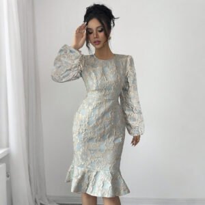 Fishtail Round-neck Elegant Figure-hugging Long Dress