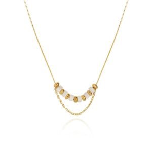 Stainless Steel Necklace In The INS Style With Tassel Stars And Roses