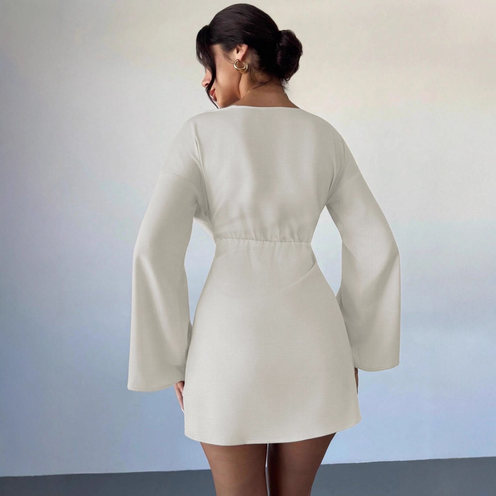 New Stylish And Elegant Long-sleeve Patchwork Dress - Image 4