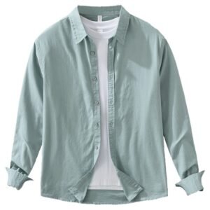 Men's Japanese Cotton Linen Long Sleeve Blouse Fashion All-matching