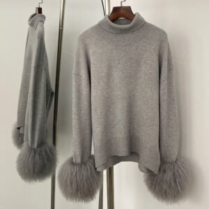 Loose-fitting Turtleneck Pullover Knit Sweater For Women